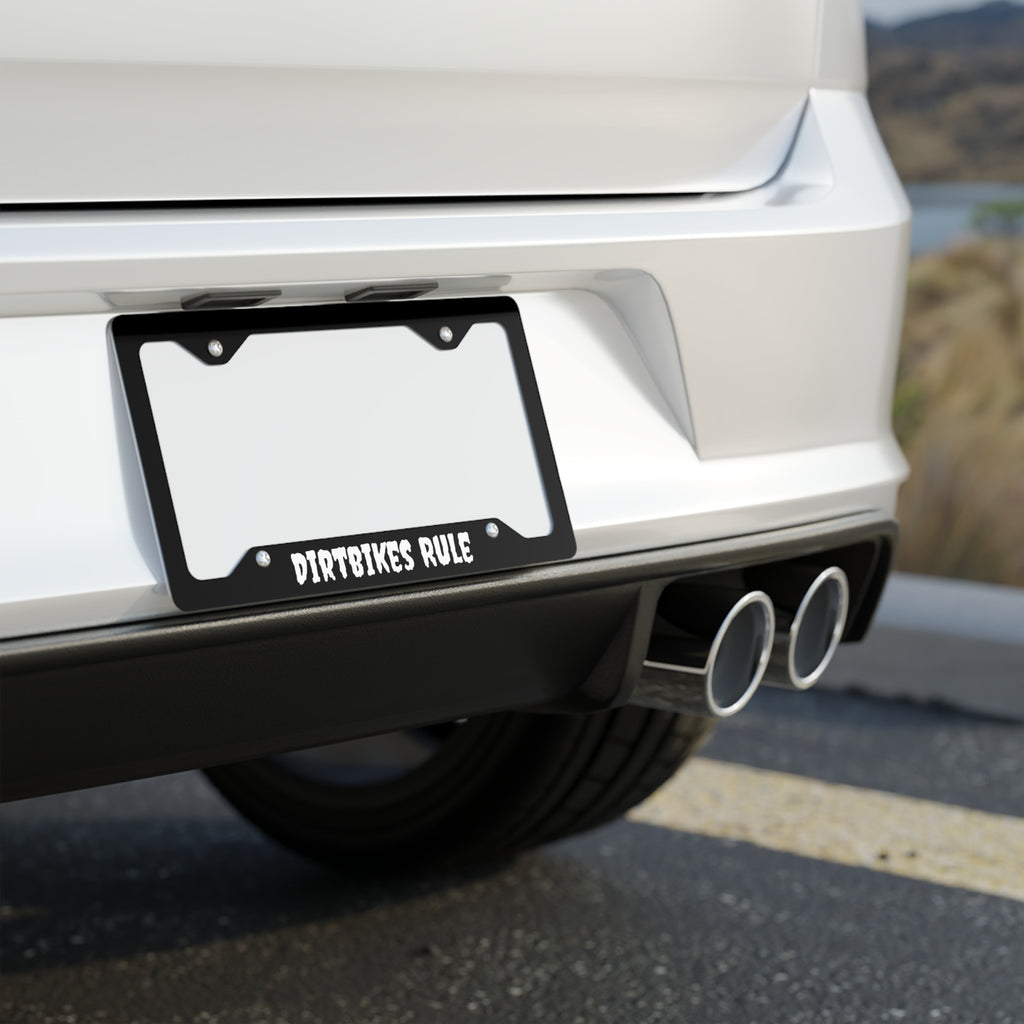 Dirtbikes Rule Metal License Plate Frame
