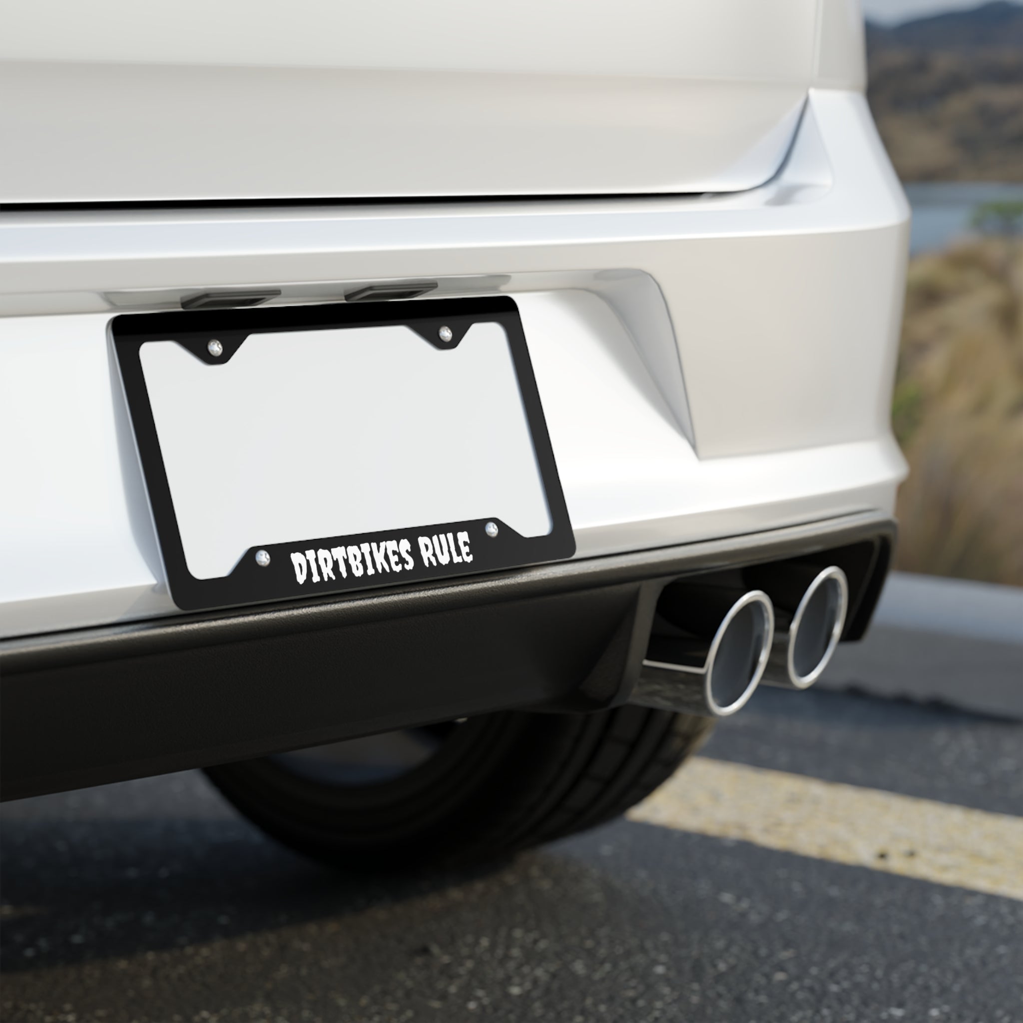 Dirtbikes Rule Metal License Plate Frame