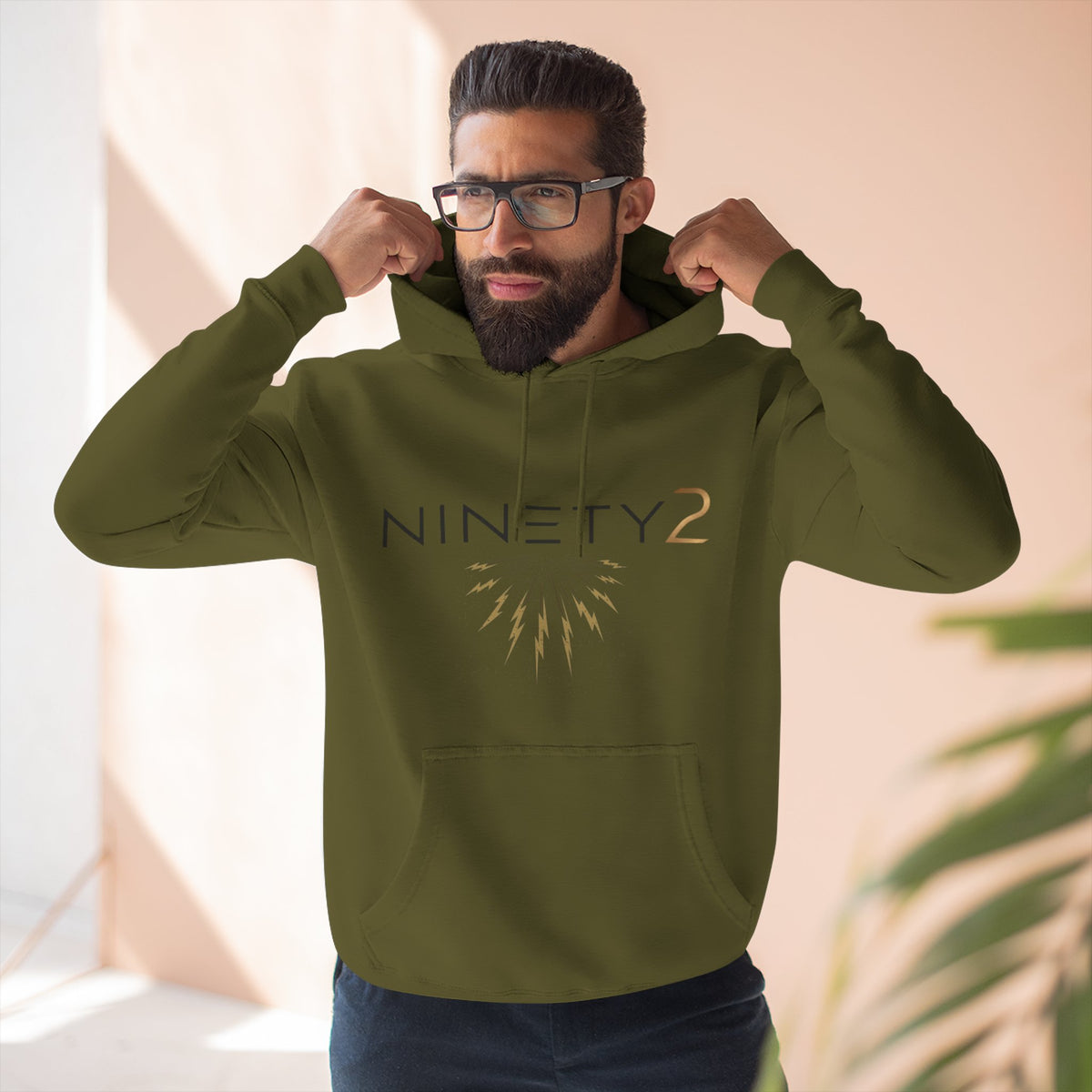 Ninety2 Olive Fleece Hoodie