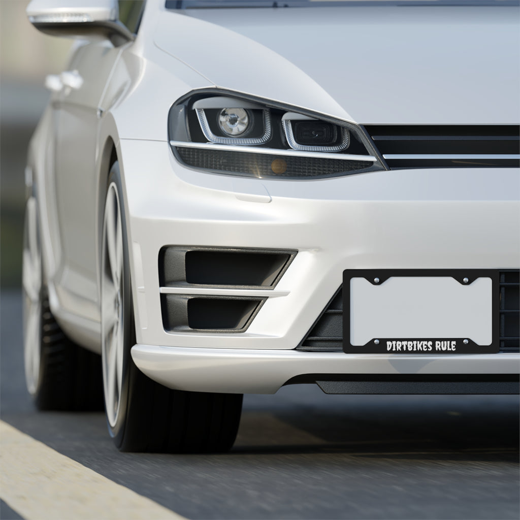 Dirtbikes Rule Metal License Plate Frame