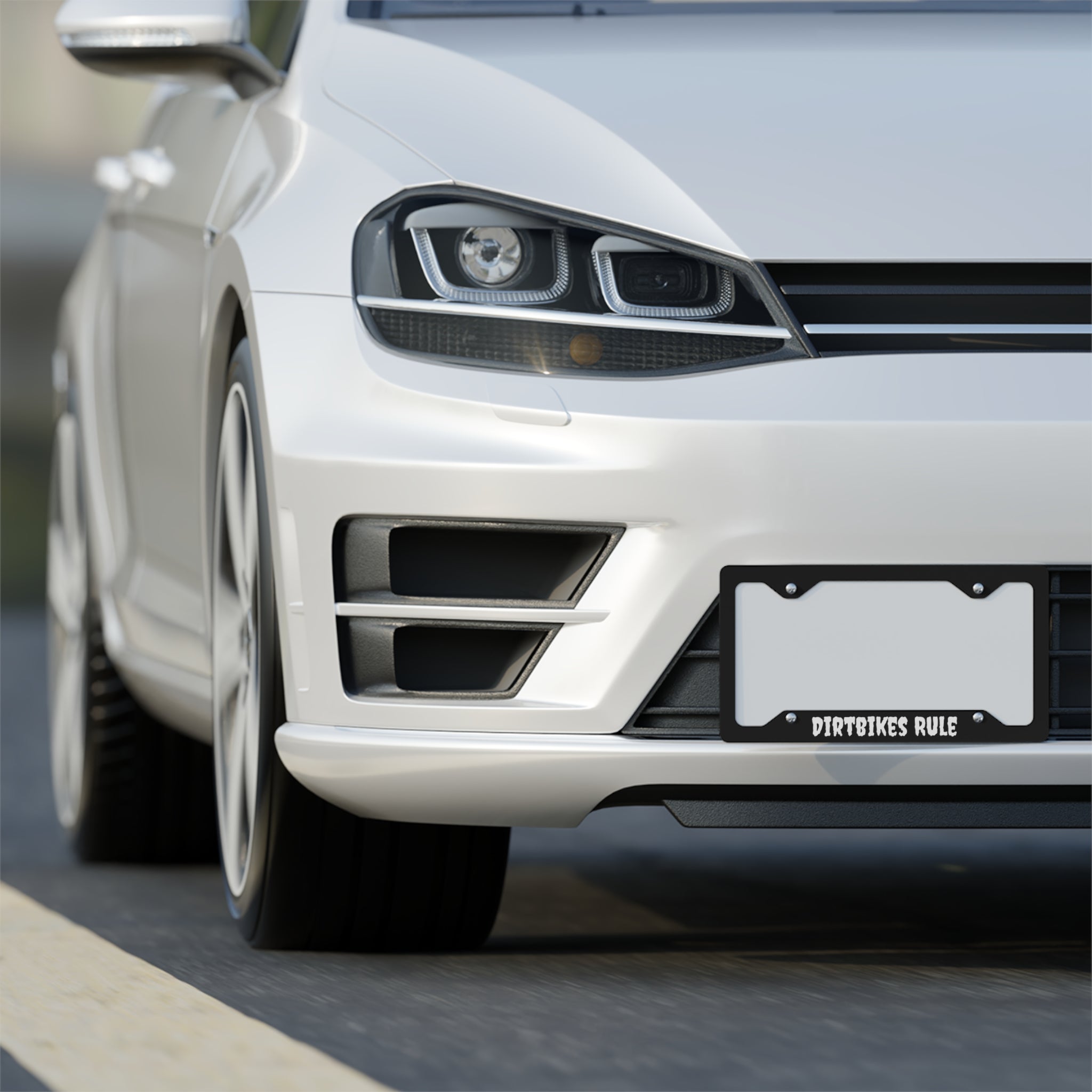 Dirtbikes Rule Metal License Plate Frame