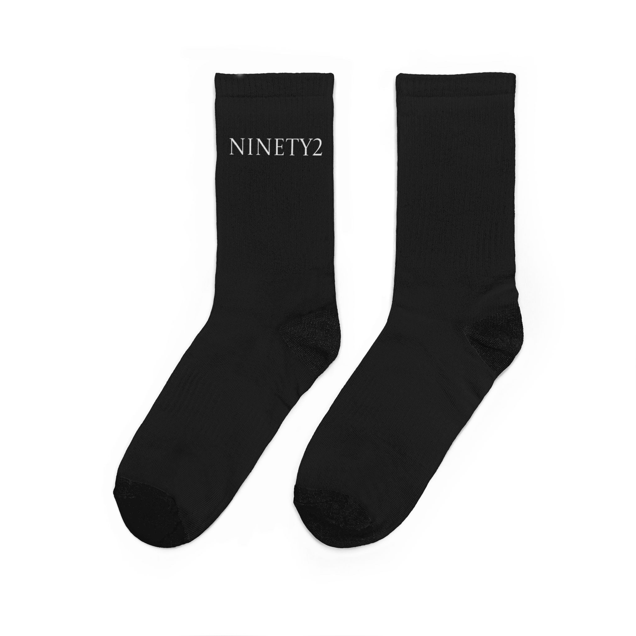 Ninety2 Black Padded Crew Socks