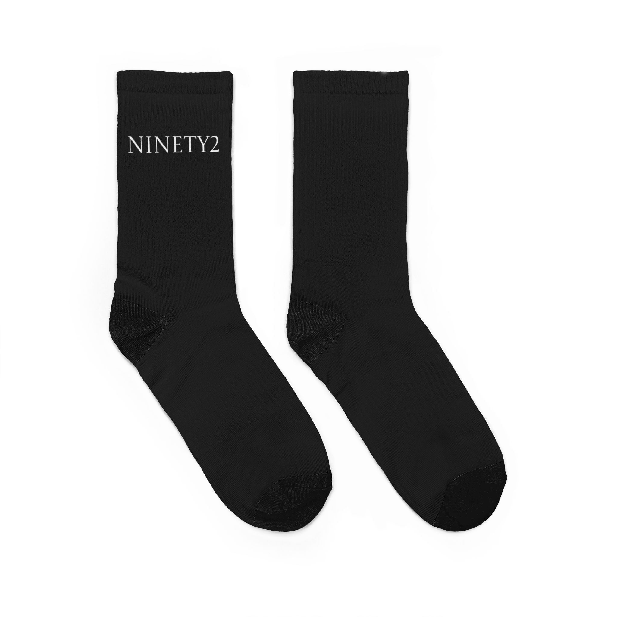 Ninety2 Black Padded Crew Socks